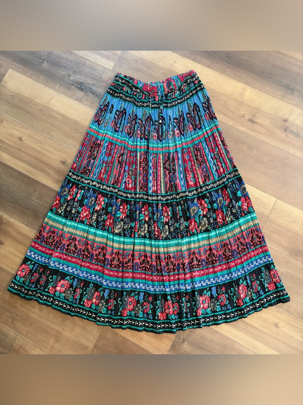 Vintage cotton broomstick festival maxi skirt ren faire whimsygoth size large